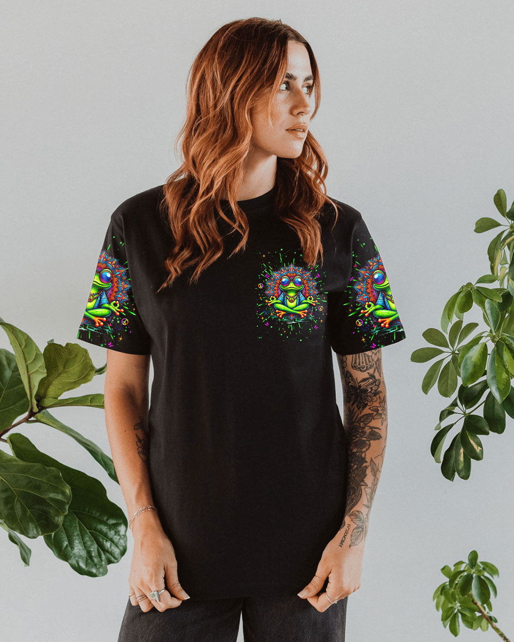 BE YOU THE WORLD WILL ADJUST FROG ALL OVER PRINT - YHHG1107243