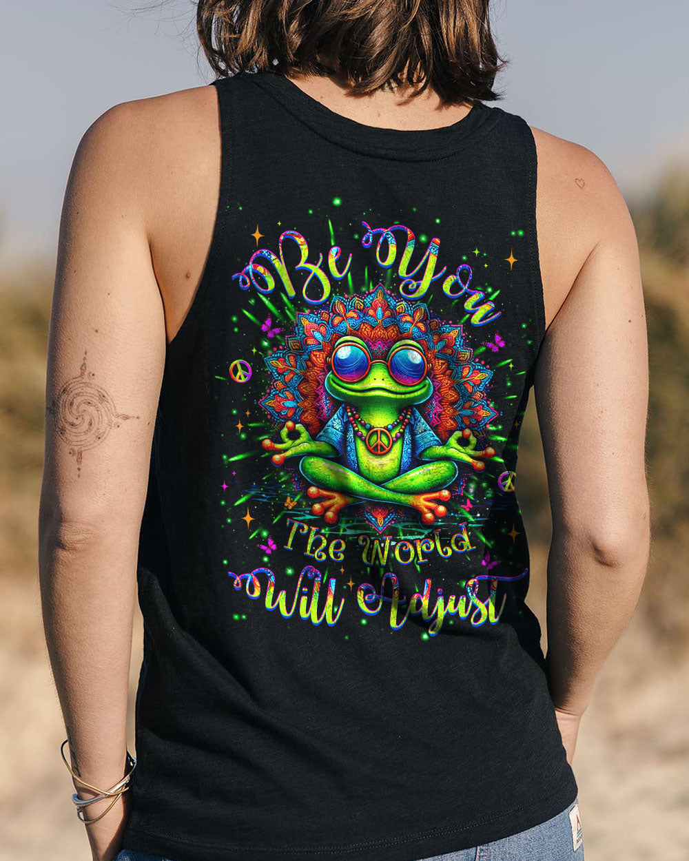 BE YOU THE WORLD WILL ADJUST FROG ALL OVER PRINT - YHHG1107243