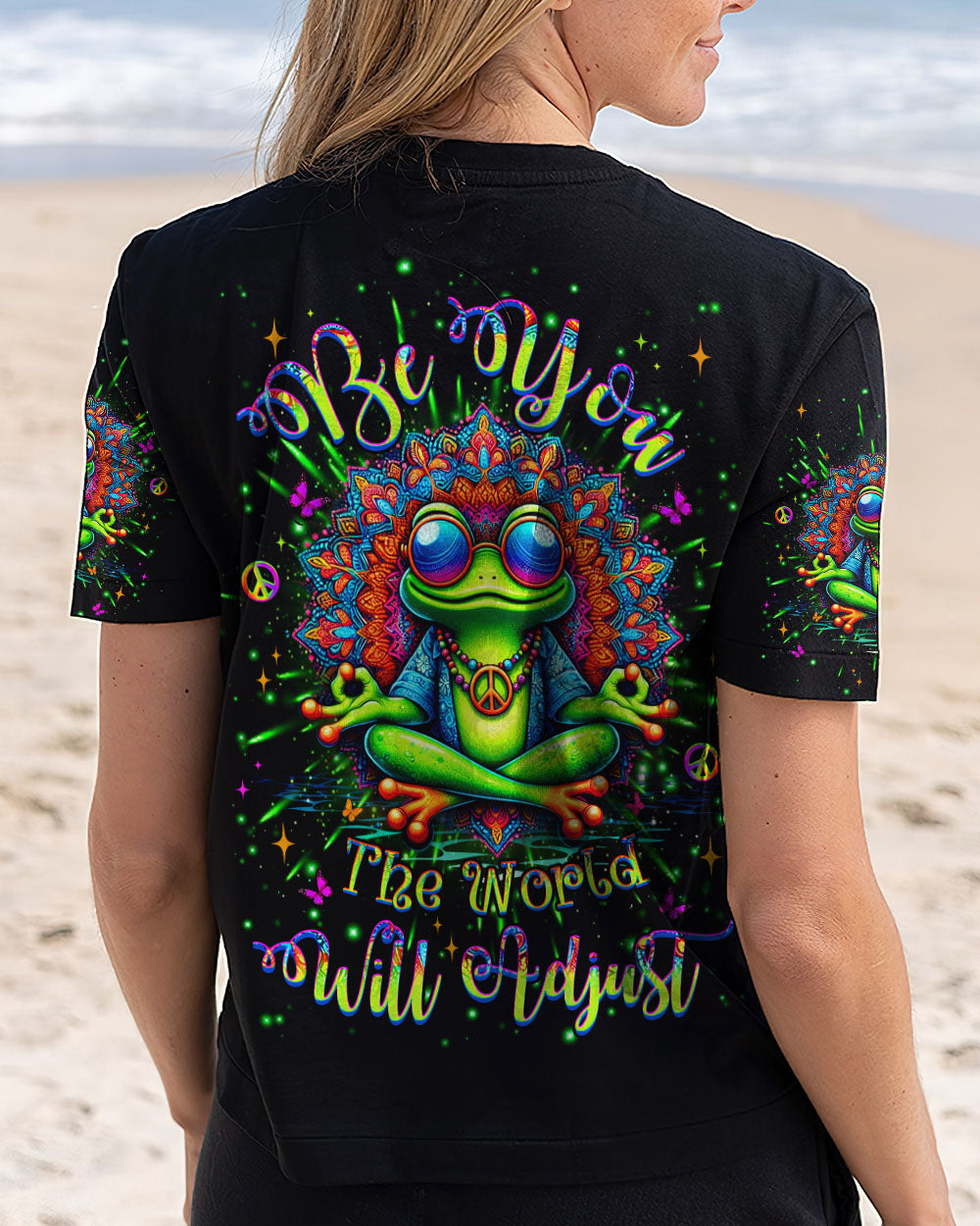 BE YOU THE WORLD WILL ADJUST FROG ALL OVER PRINT - YHHG1107243