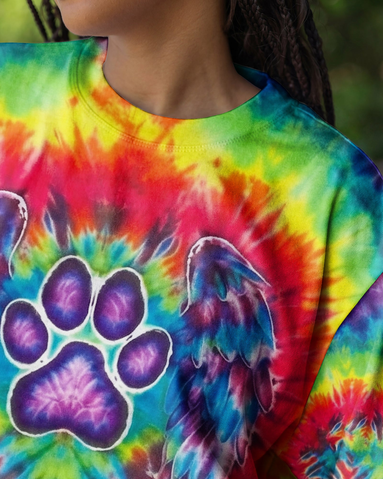RAINBOW PSYCHEDELIC PAWPRINT MIRAGE ALL OVER PRINT - YHHG1201262