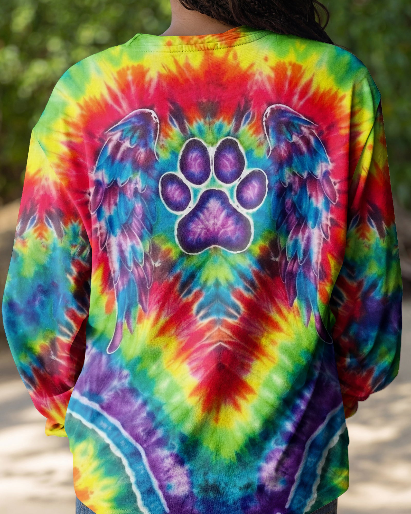 RAINBOW PSYCHEDELIC PAWPRINT MIRAGE ALL OVER PRINT - YHHG1201262