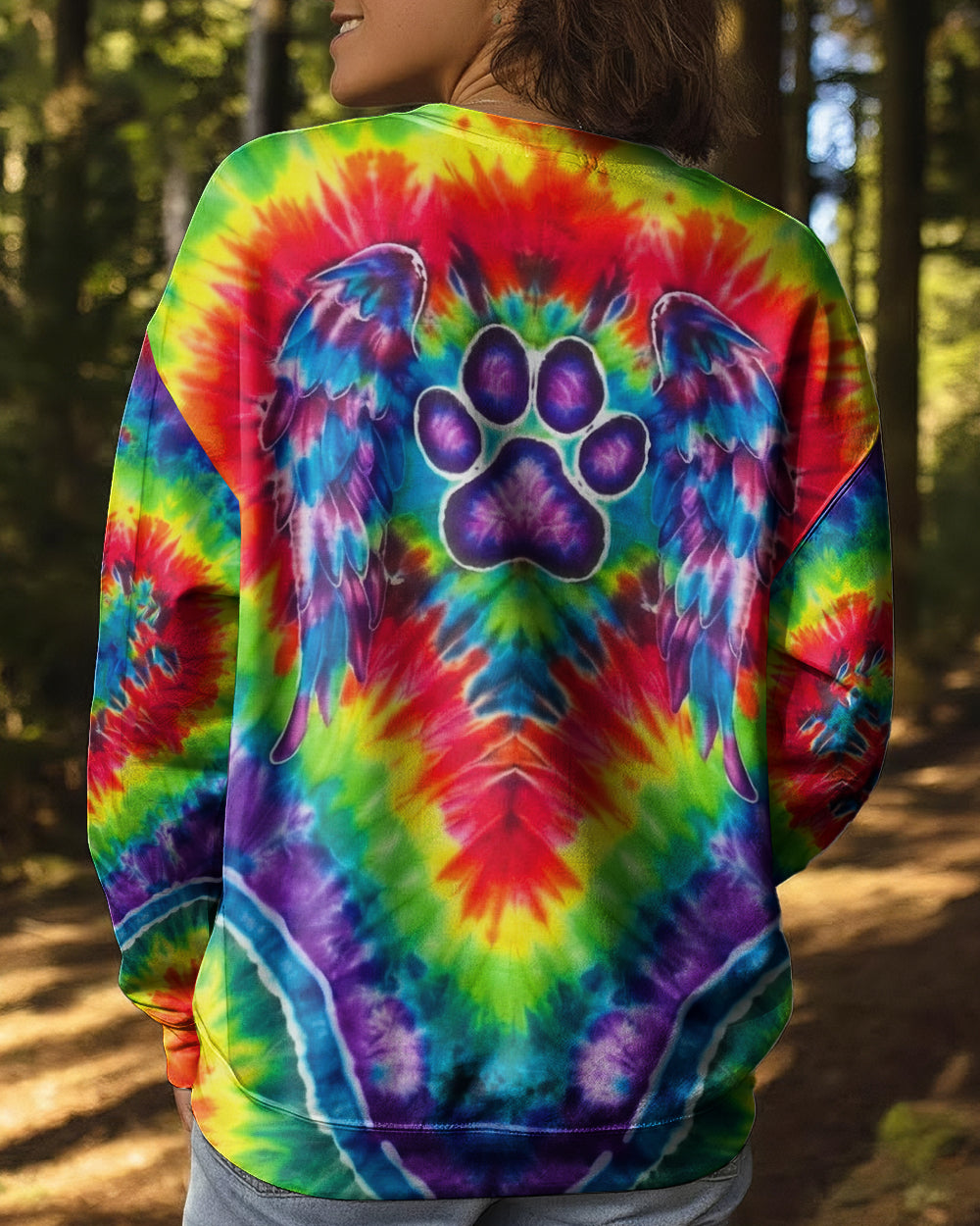RAINBOW PSYCHEDELIC PAWPRINT MIRAGE ALL OVER PRINT - YHHG1201262
