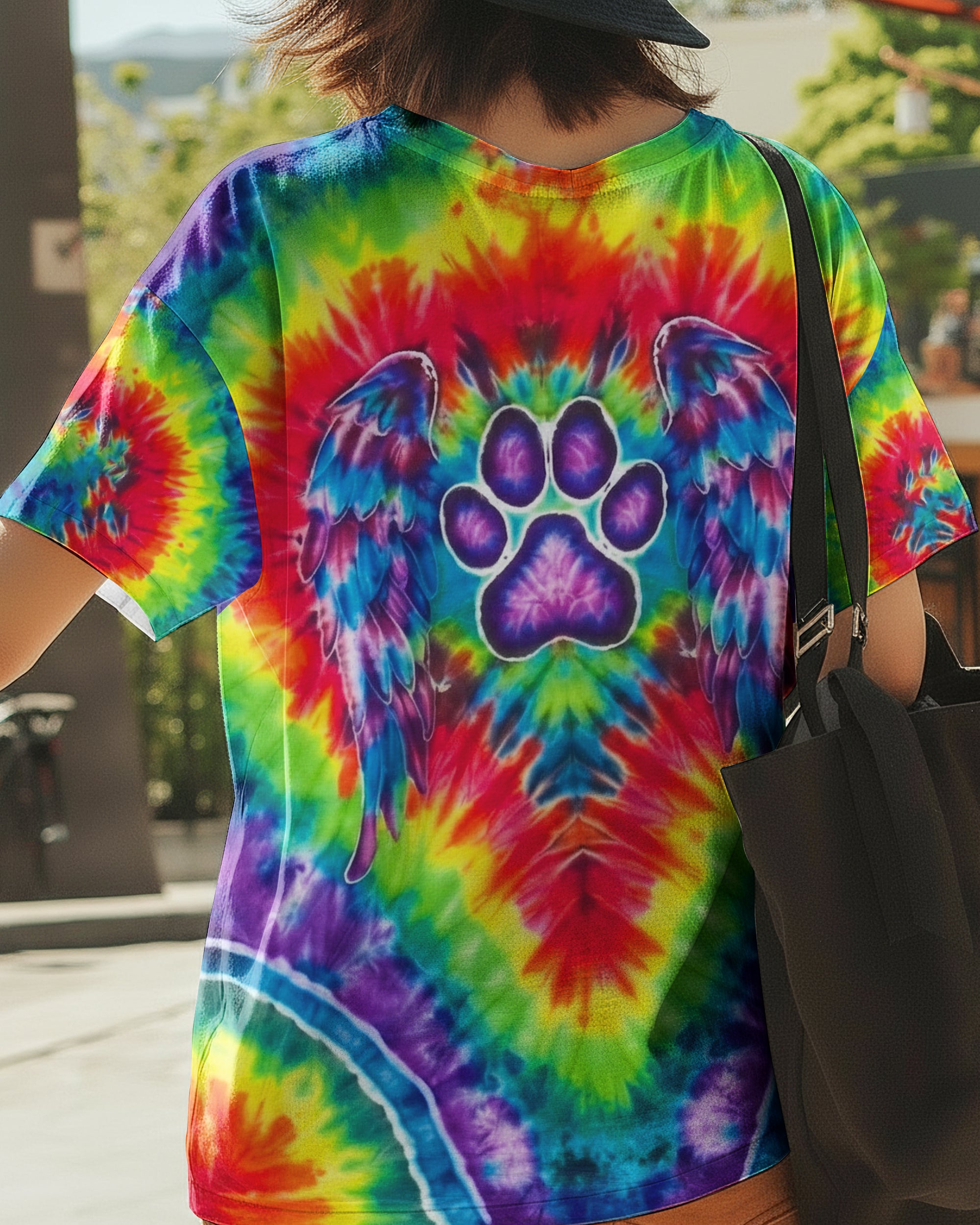 RAINBOW PSYCHEDELIC PAWPRINT MIRAGE ALL OVER PRINT - YHHG1201262