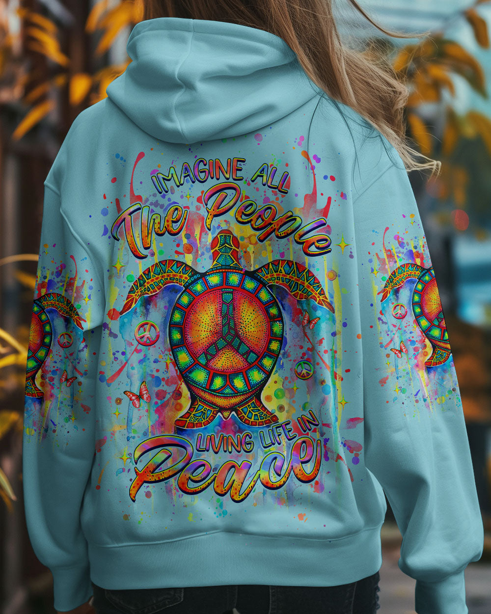 IMAGINE ALL THE PEOPLE LIVING LIFE IN PEACE TURTLE ALL OVER PRINT - YHHG1208243