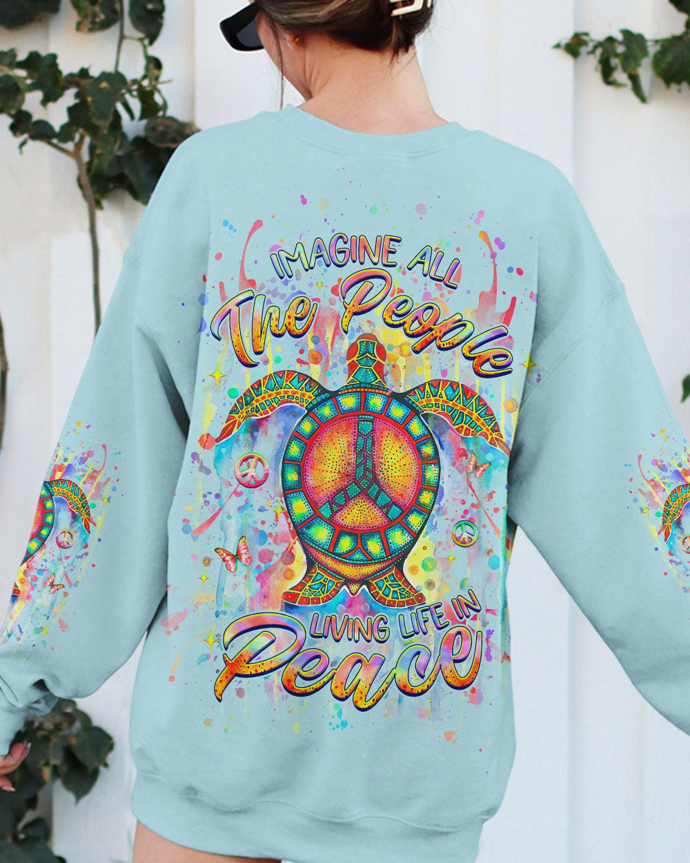 IMAGINE ALL THE PEOPLE LIVING LIFE IN PEACE TURTLE ALL OVER PRINT - YHHG1208243