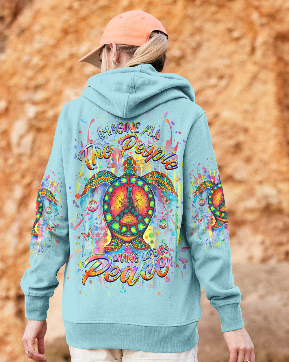 IMAGINE ALL THE PEOPLE LIVING LIFE IN PEACE TURTLE ALL OVER PRINT - YHHG1208243
