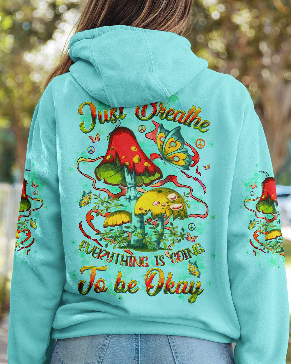 JUST BREATHE MUSHROOM BUTTERFLY ALL OVER PRINT - YHHG1209242
