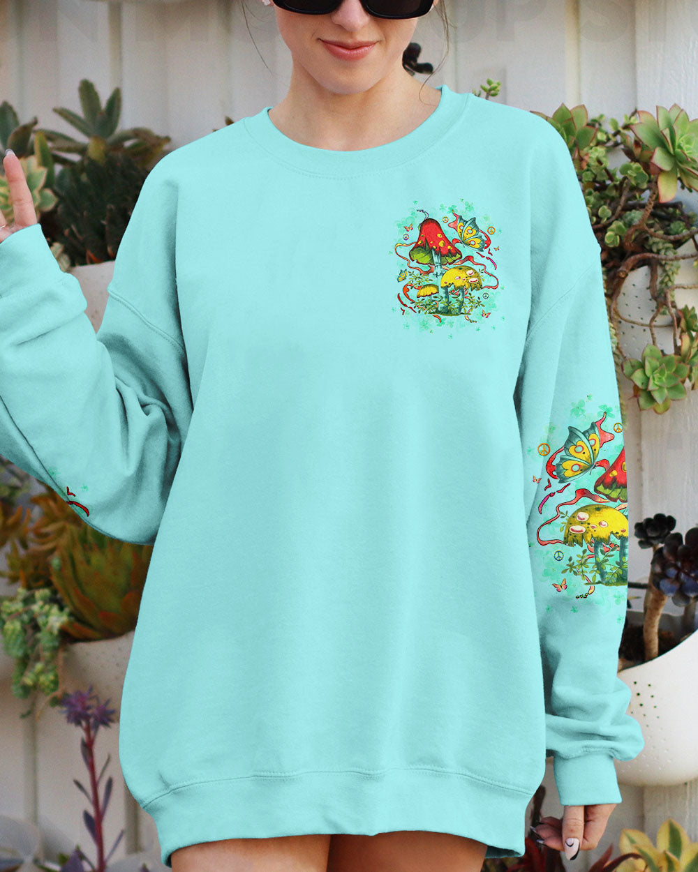 JUST BREATHE MUSHROOM BUTTERFLY ALL OVER PRINT - YHHG1209242