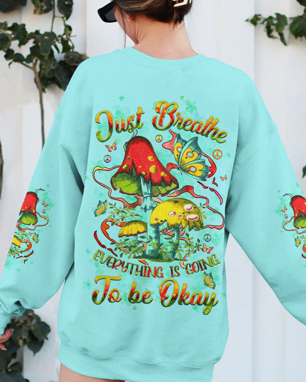 JUST BREATHE MUSHROOM BUTTERFLY ALL OVER PRINT - YHHG1209242