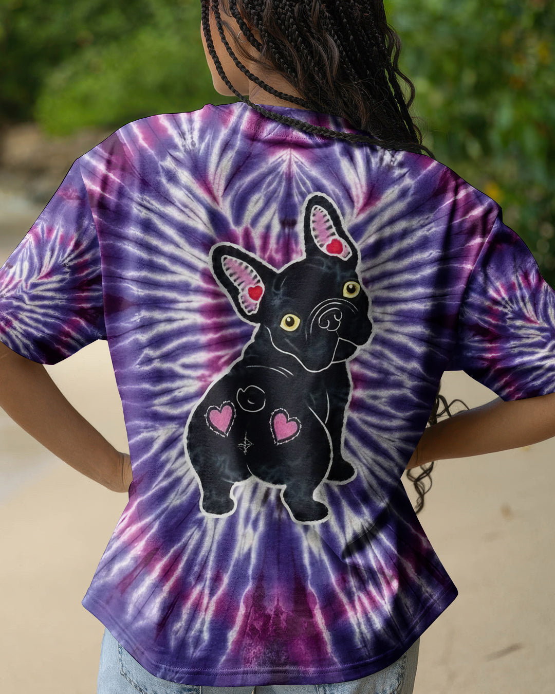 FRENCH BULLDOG PURPLE SWIRL ALL OVER PRINT - YHHG1301261