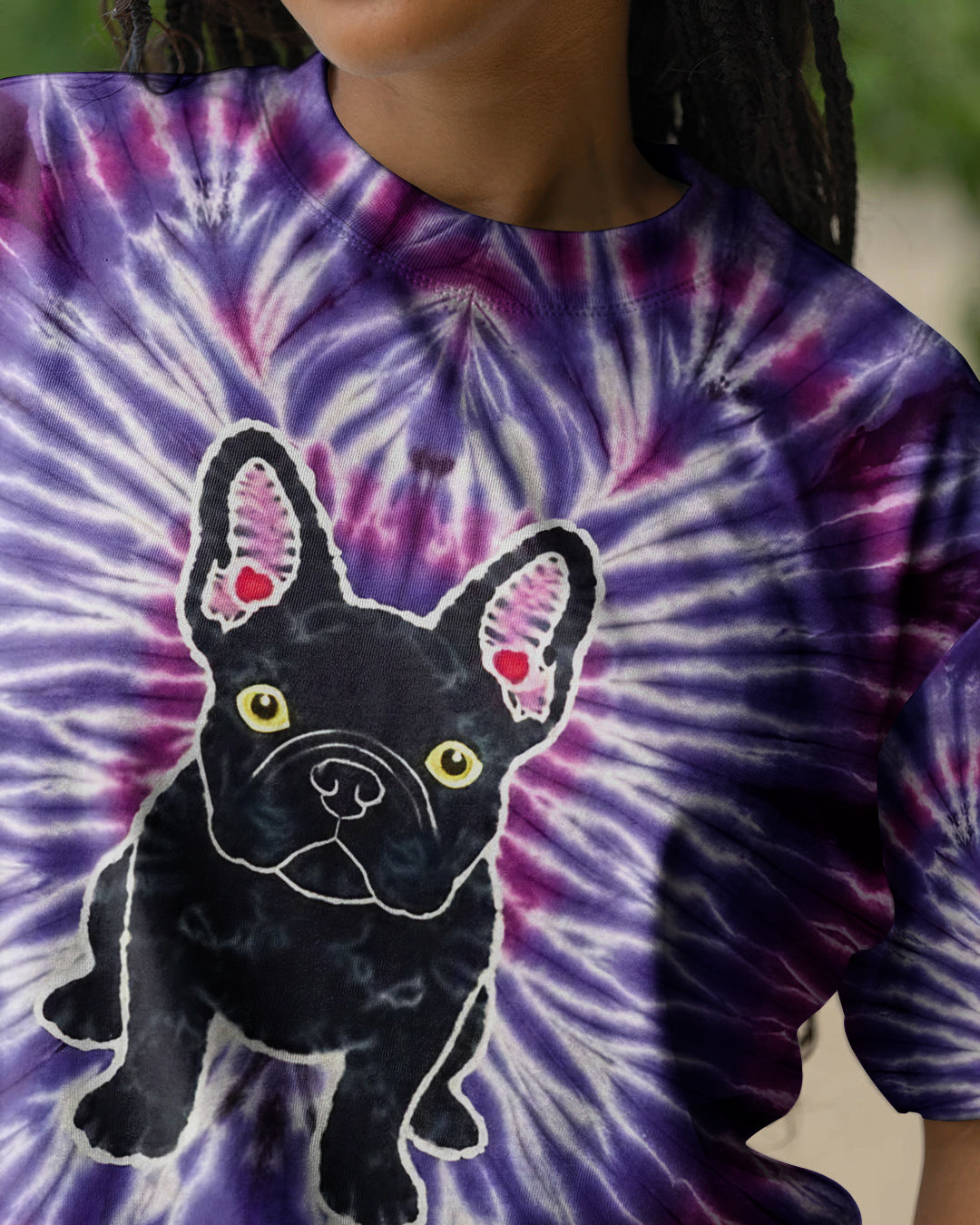 FRENCH BULLDOG PURPLE SWIRL ALL OVER PRINT - YHHG1301261