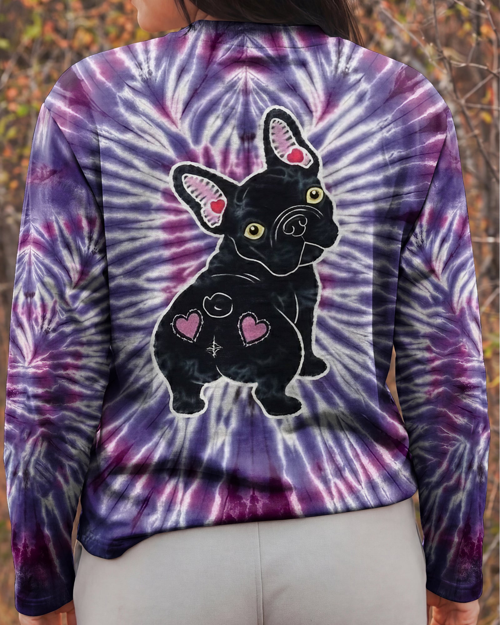 FRENCH BULLDOG PURPLE SWIRL ALL OVER PRINT - YHHG1301261