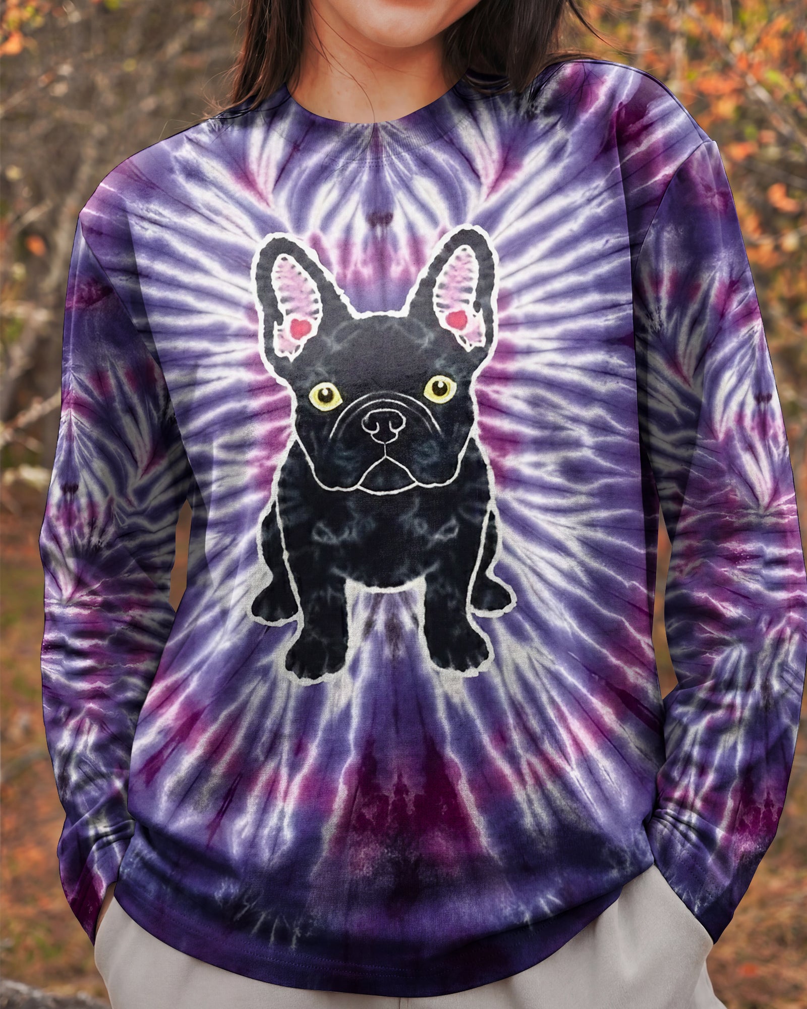 FRENCH BULLDOG PURPLE SWIRL ALL OVER PRINT - YHHG1301261