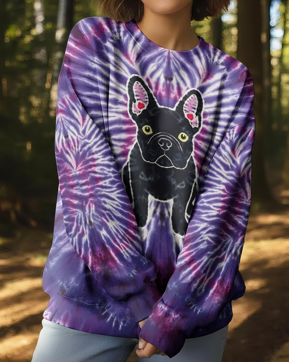 FRENCH BULLDOG PURPLE SWIRL ALL OVER PRINT - YHHG1301261