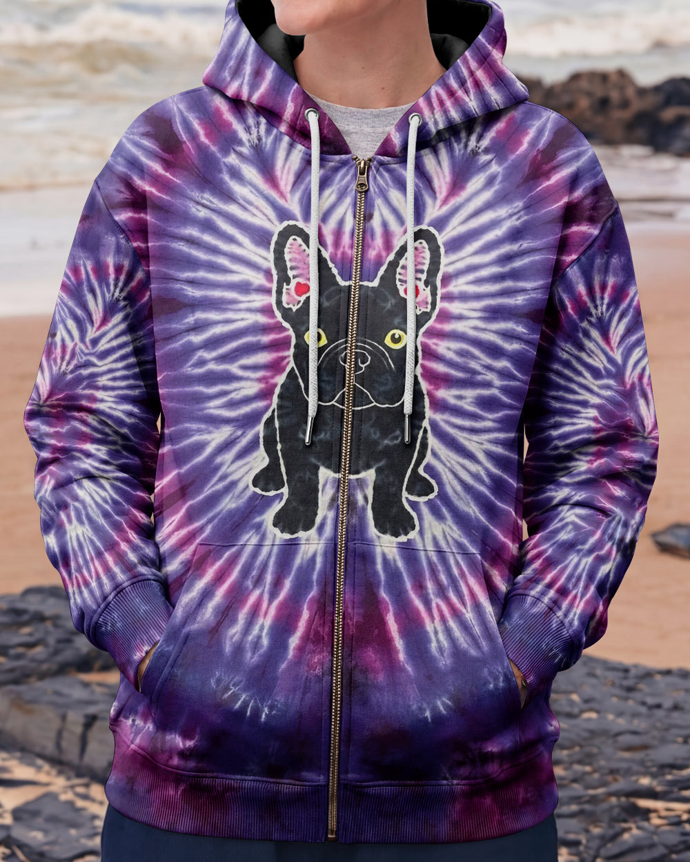 FRENCH BULLDOG PURPLE SWIRL ALL OVER PRINT - YHHG1301261