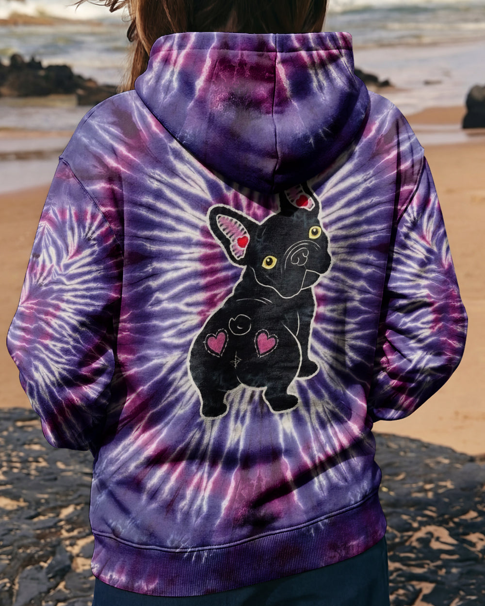 FRENCH BULLDOG PURPLE SWIRL ALL OVER PRINT - YHHG1301261