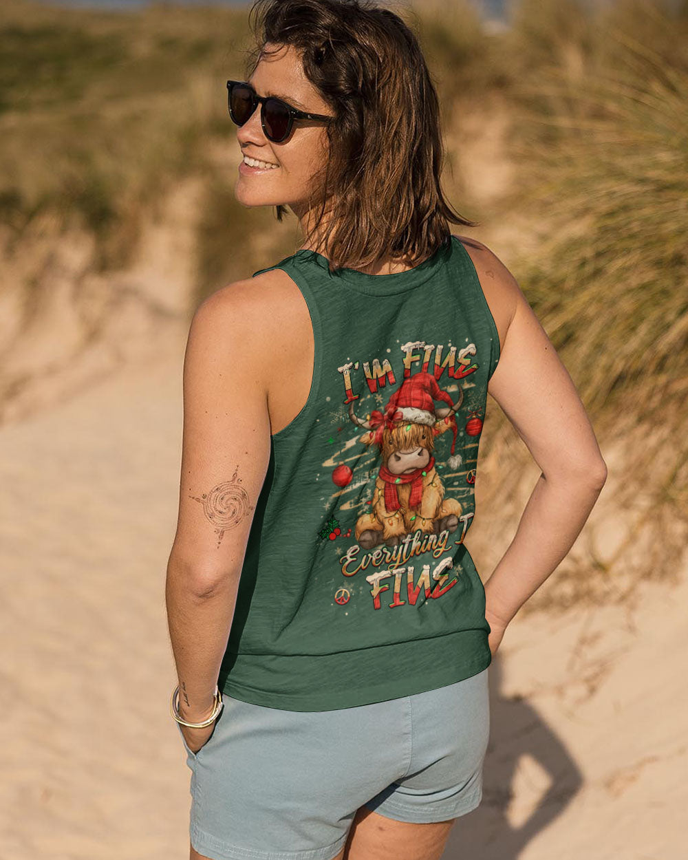 I'M FINE EVERYTHING IS FINE CHRISTMAS COW ALL OVER PRINT - YHHG1311251