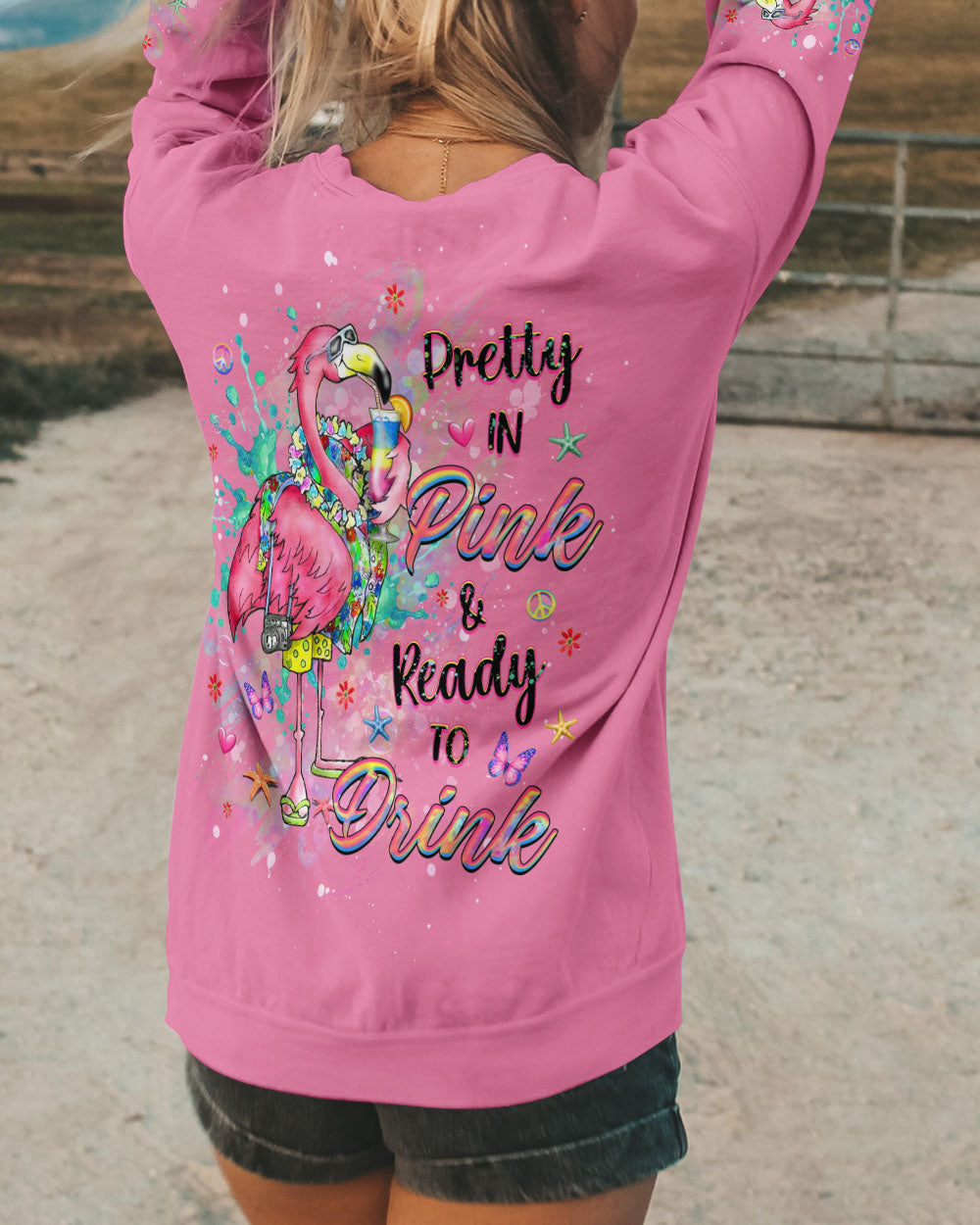 PRETTY IN PINK FLAMINGO ALL OVER PRINT - YHHG1406244