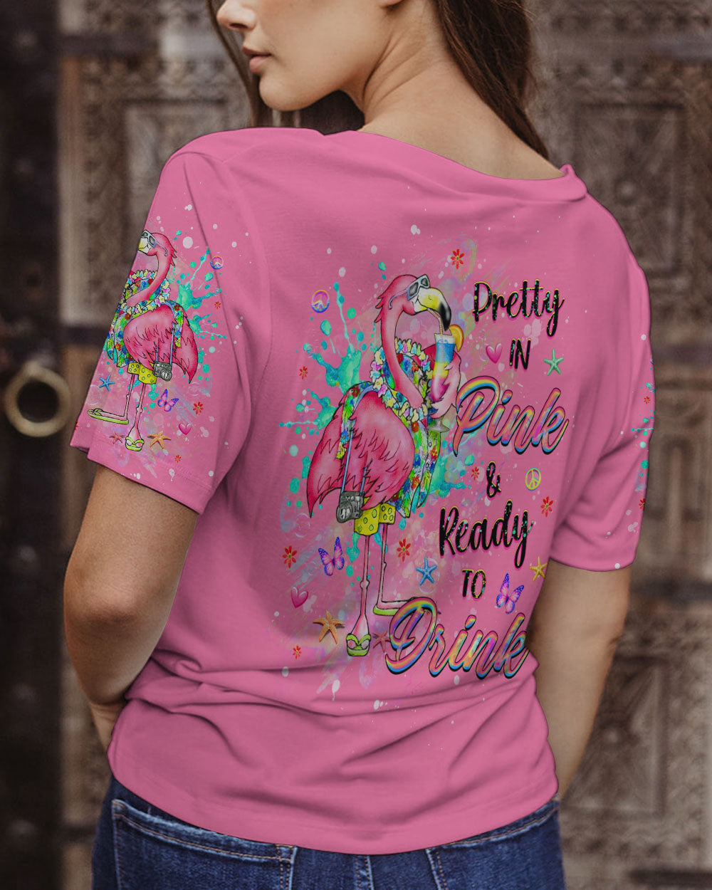 PRETTY IN PINK FLAMINGO ALL OVER PRINT - YHHG1406244
