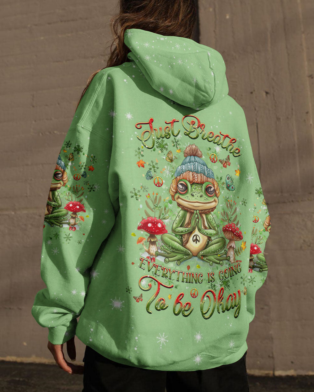JUST BREATHE CHRISTMAS FROG ALL OVER PRINT - YHHG1410242