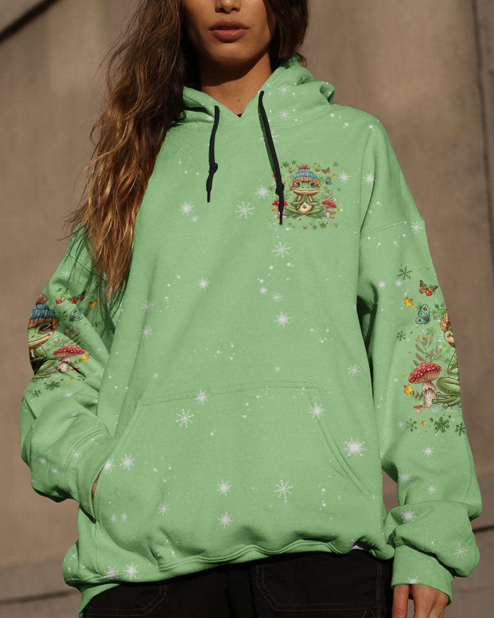 JUST BREATHE CHRISTMAS FROG ALL OVER PRINT - YHHG1410242