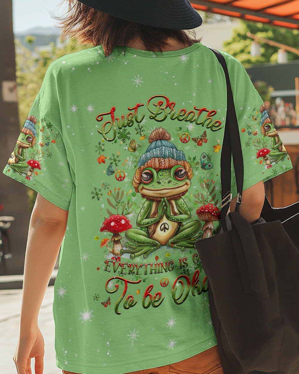 JUST BREATHE CHRISTMAS FROG ALL OVER PRINT - YHHG1410242