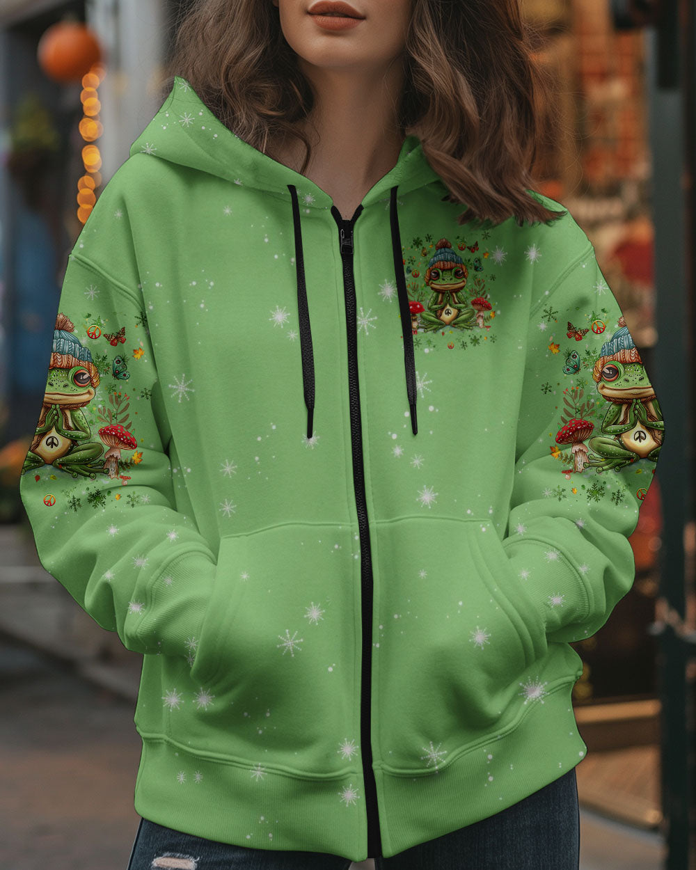 JUST BREATHE CHRISTMAS FROG ALL OVER PRINT - YHHG1410242