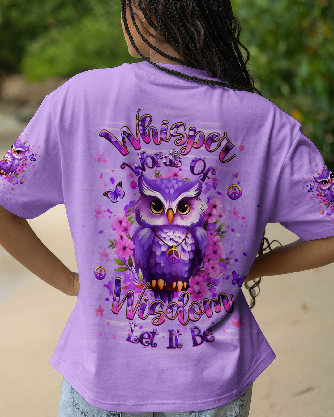 WHISPER WORDS OF WISDOM LET IT BE OWL ALL OVER PRINT - YHHG1410251