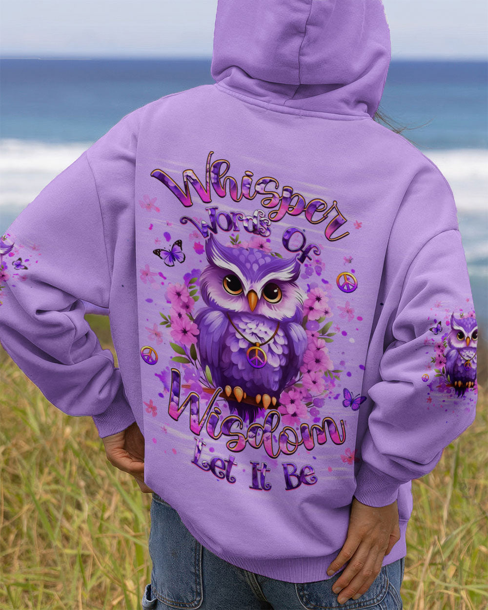 WHISPER WORDS OF WISDOM LET IT BE OWL ALL OVER PRINT - YHHG1410251