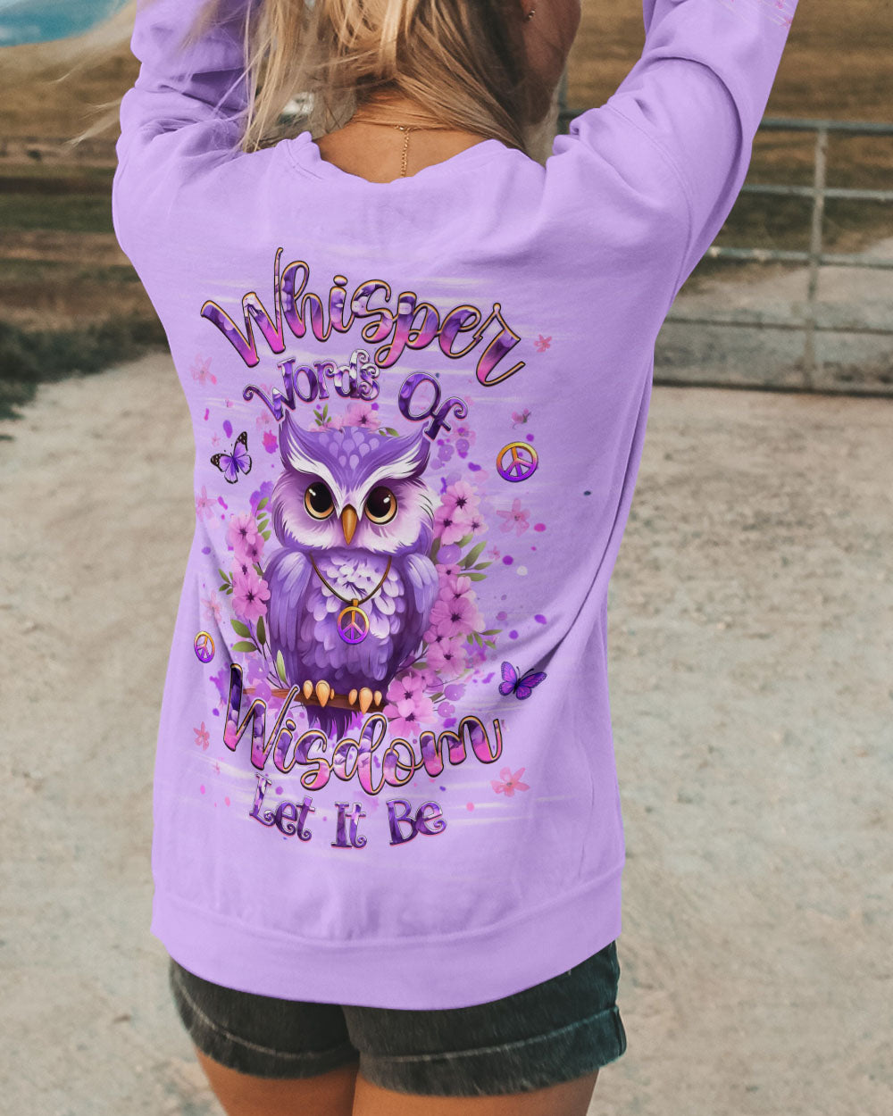 WHISPER WORDS OF WISDOM LET IT BE OWL ALL OVER PRINT - YHHG1410251