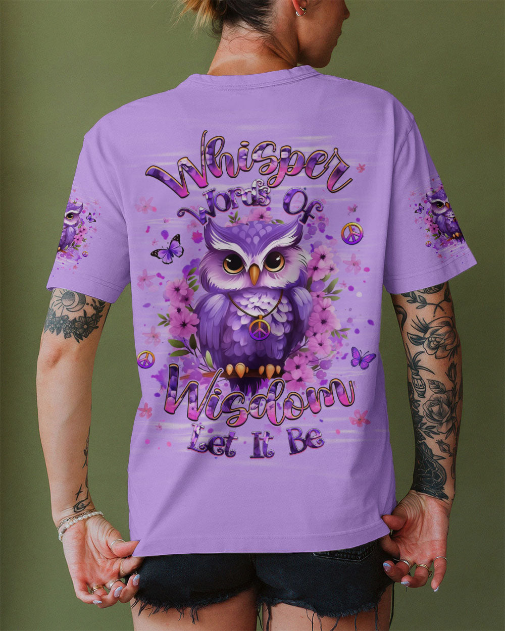 WHISPER WORDS OF WISDOM LET IT BE OWL ALL OVER PRINT - YHHG1410251
