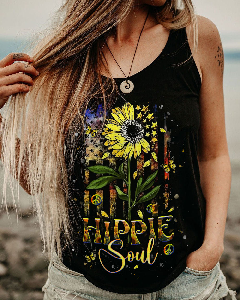 HIPPIE SOUL SUNFLOWER ALL OVER PRINT - YHHG1411244