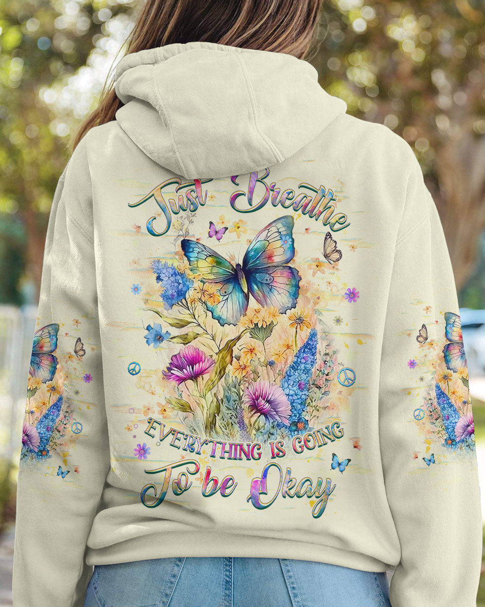 JUST BREATHE BUTTERFLY ALL OVER PRINT - YHHG1601252