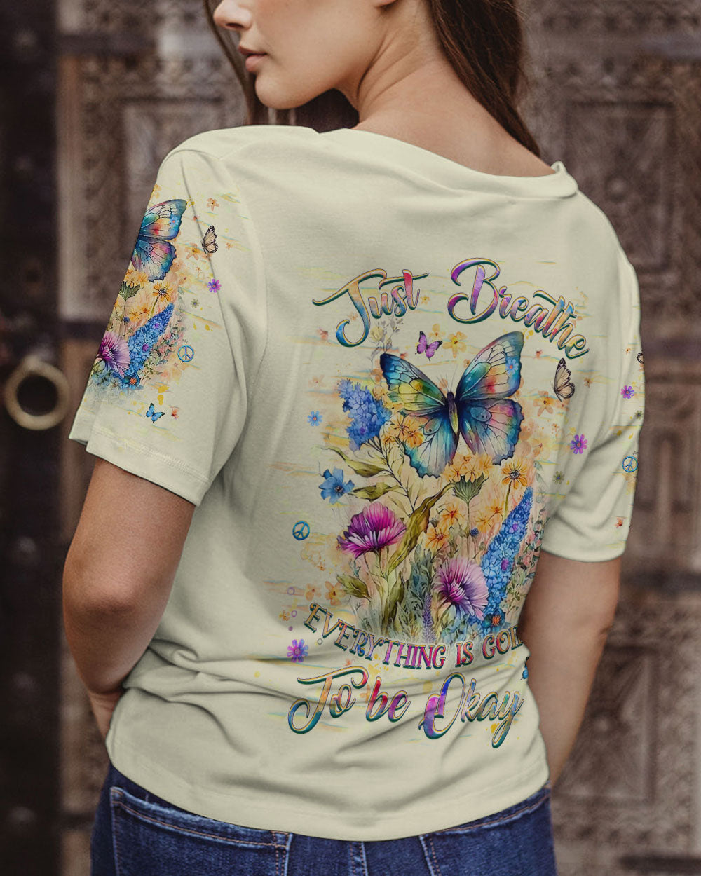 JUST BREATHE BUTTERFLY ALL OVER PRINT - YHHG1601252