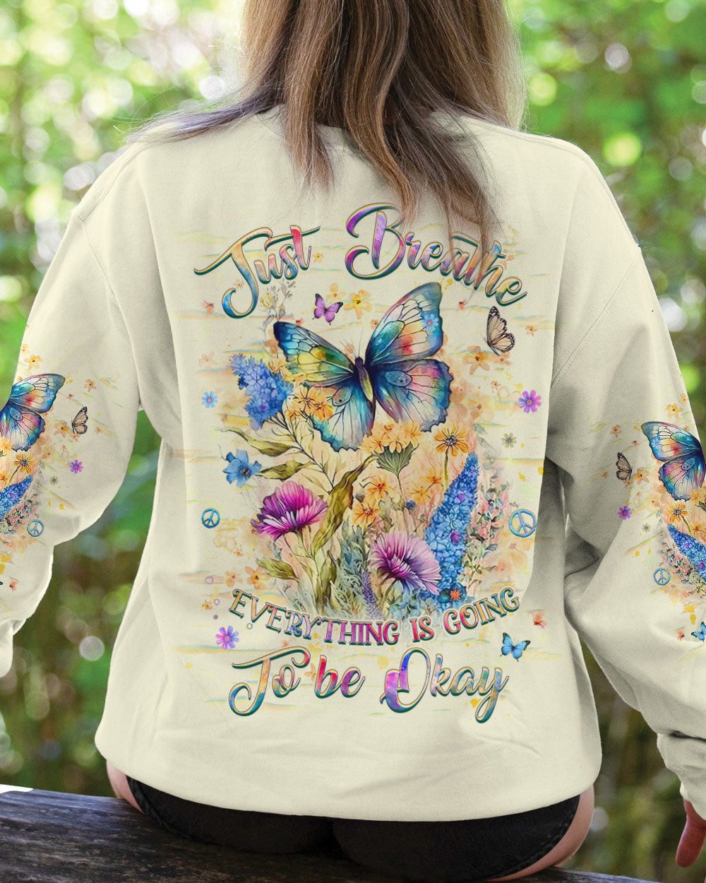 JUST BREATHE BUTTERFLY ALL OVER PRINT - YHHG1601252