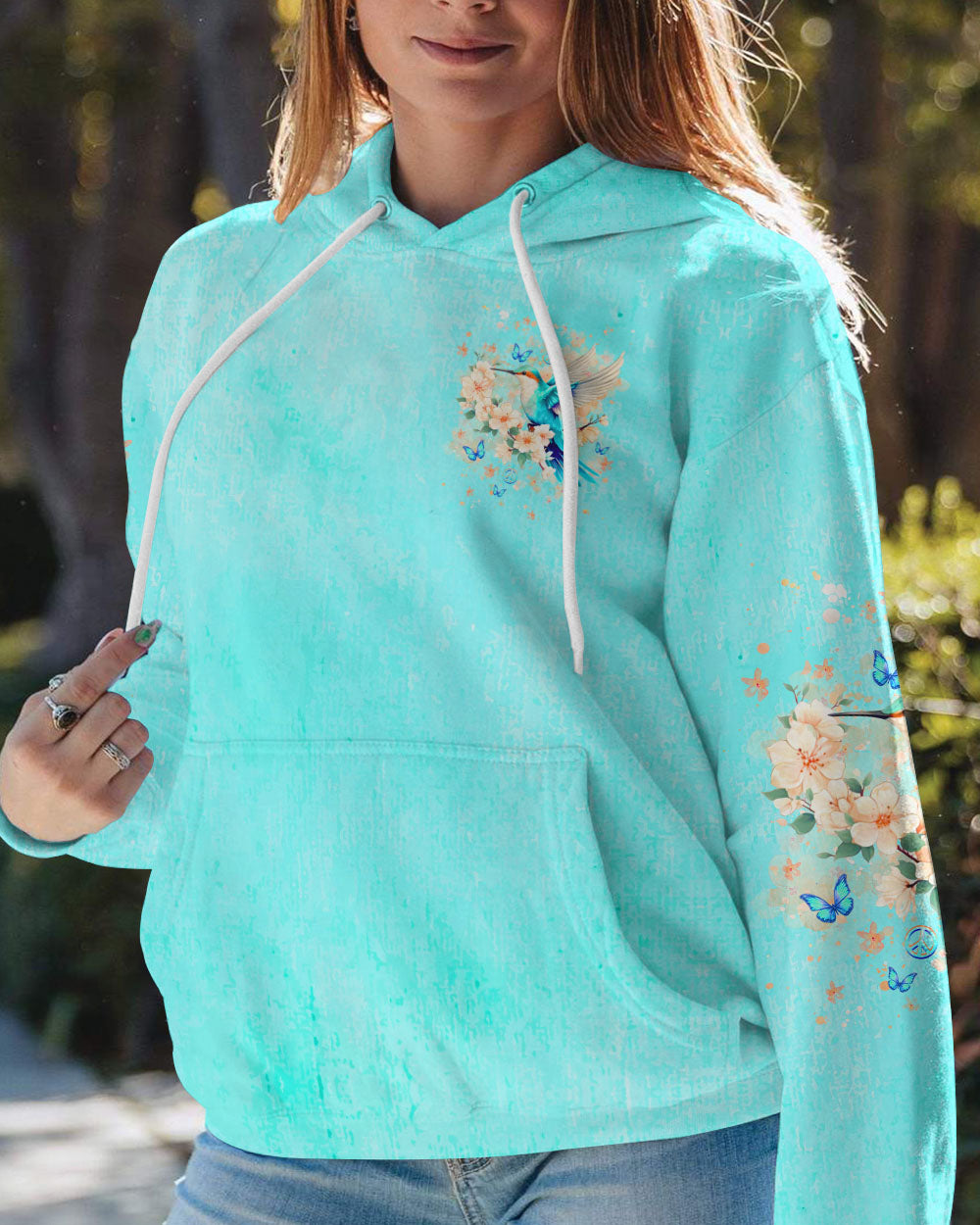 JUST BREATHE HUMMINGBIRD ALL OVER PRINT - YHHG1605244