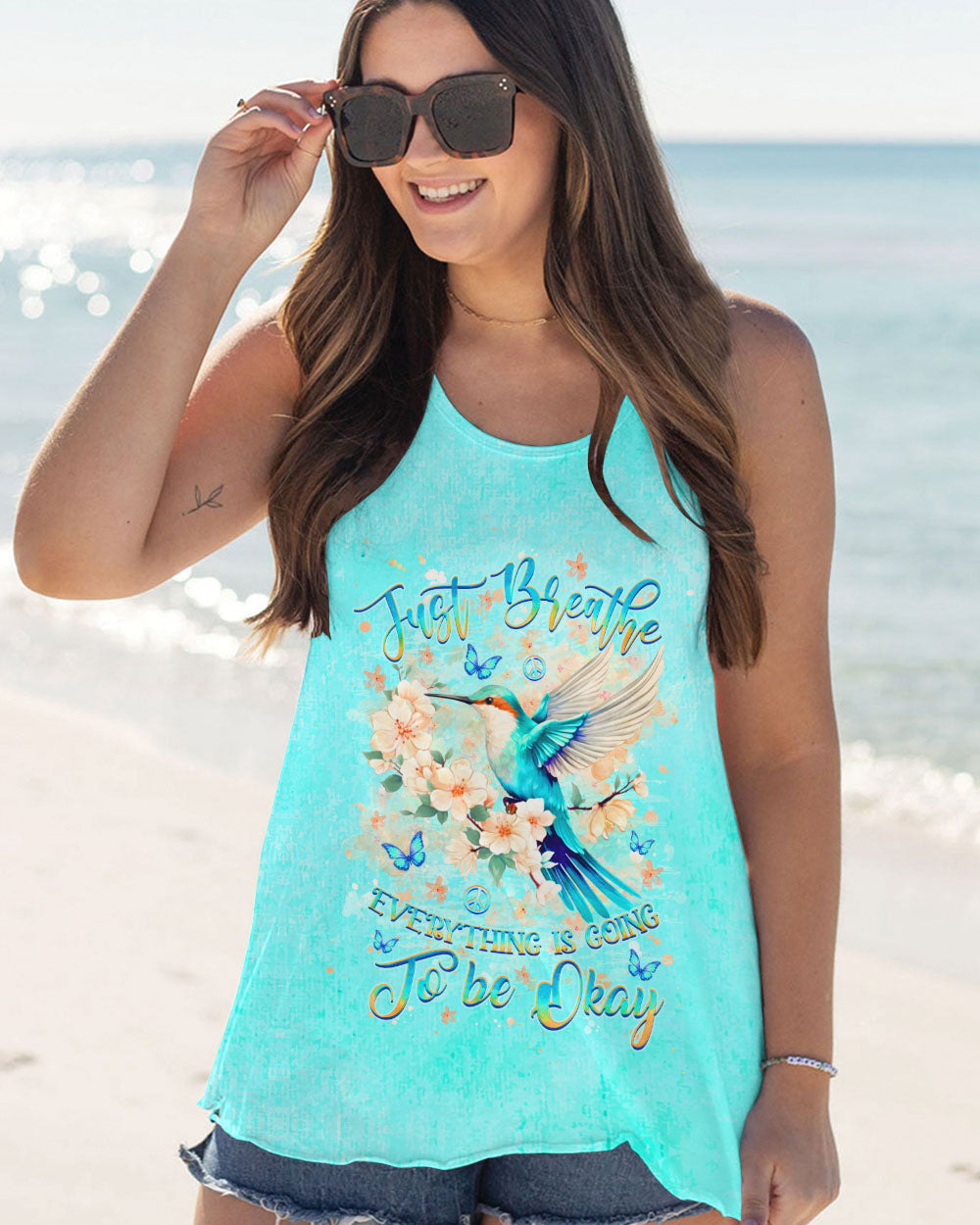 JUST BREATHE HUMMINGBIRD ALL OVER PRINT - YHHG1605244