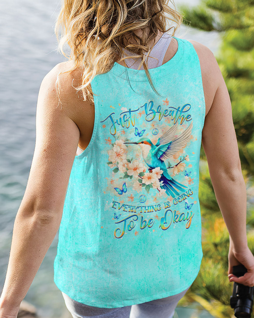 JUST BREATHE HUMMINGBIRD ALL OVER PRINT - YHHG1605244