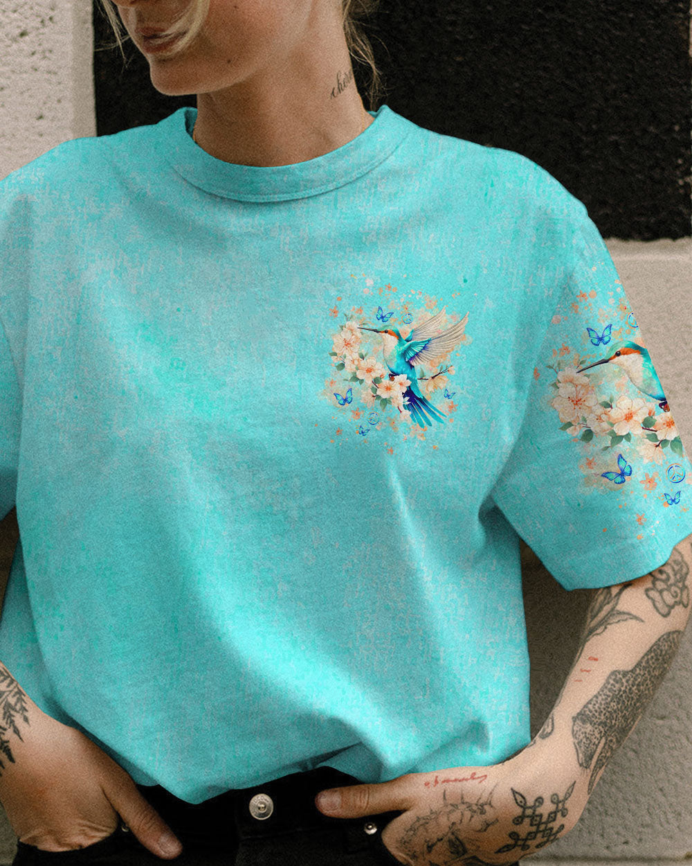 JUST BREATHE HUMMINGBIRD ALL OVER PRINT - YHHG1605244