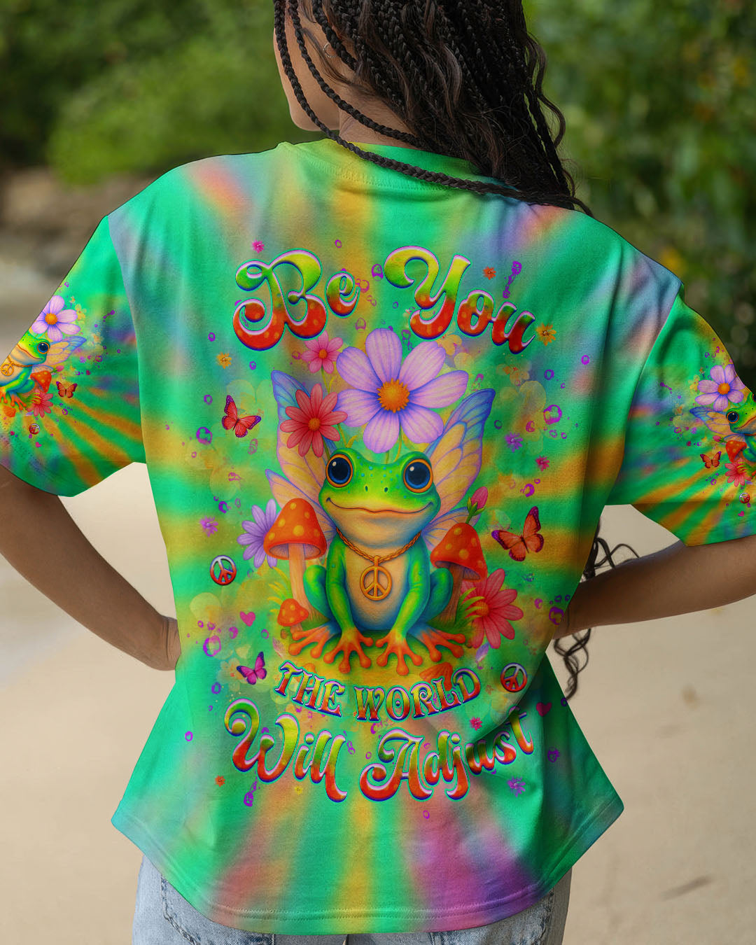 BE YOU THE WORLD WILL ADJUST FROG ALL OVER PRINT - YHHG1704253