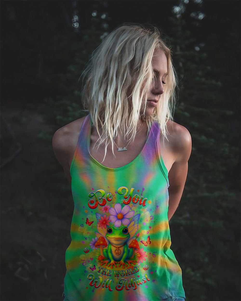 BE YOU THE WORLD WILL ADJUST FROG ALL OVER PRINT - YHHG1704253