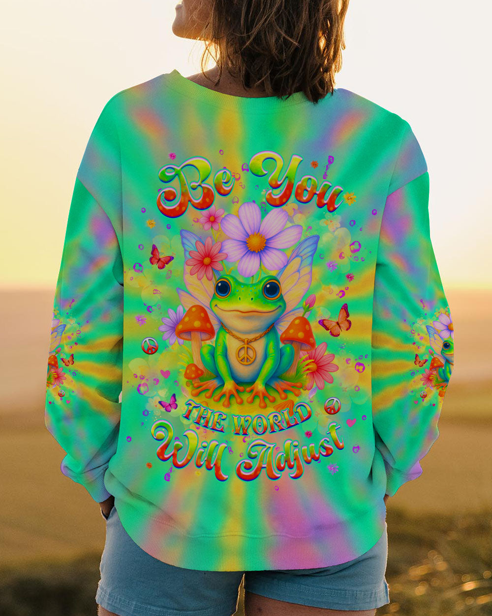 BE YOU THE WORLD WILL ADJUST FROG ALL OVER PRINT - YHHG1704253
