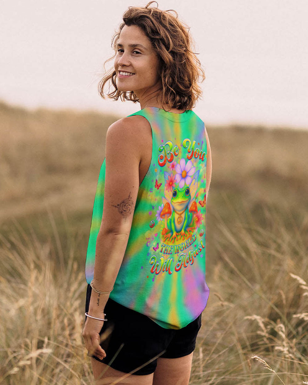 BE YOU THE WORLD WILL ADJUST FROG ALL OVER PRINT - YHHG1704253