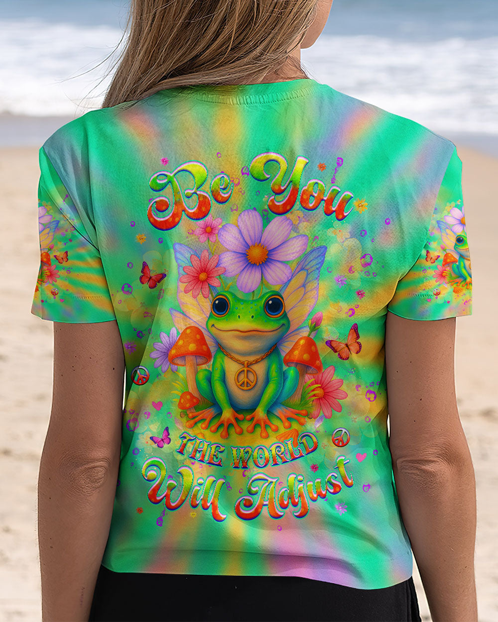 BE YOU THE WORLD WILL ADJUST FROG ALL OVER PRINT - YHHG1704253