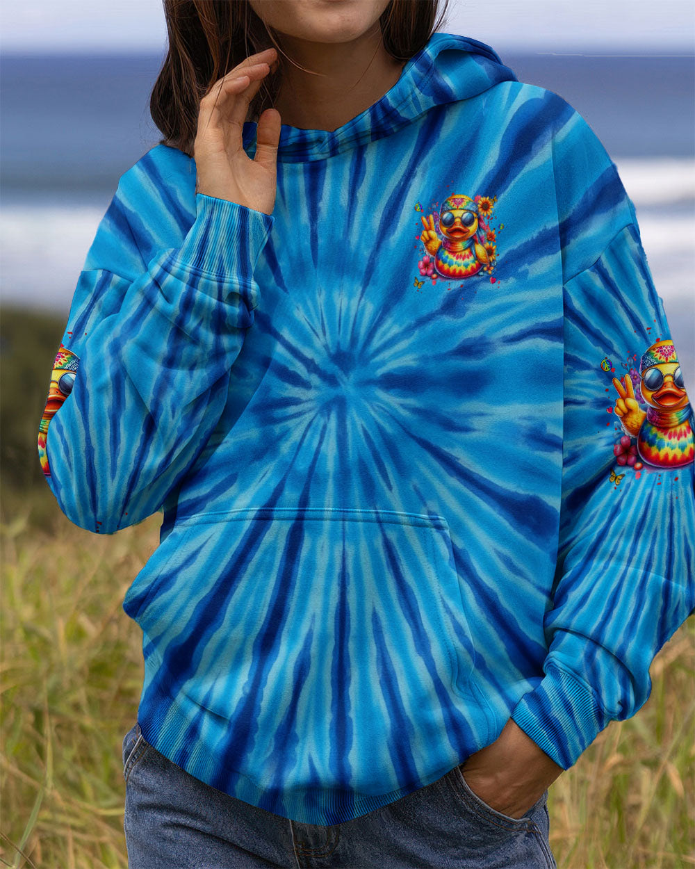 BE YOU THE WORLD WILL ADJUST DUCK TIE DYE ALL OVER PRINT - YHHG1711251