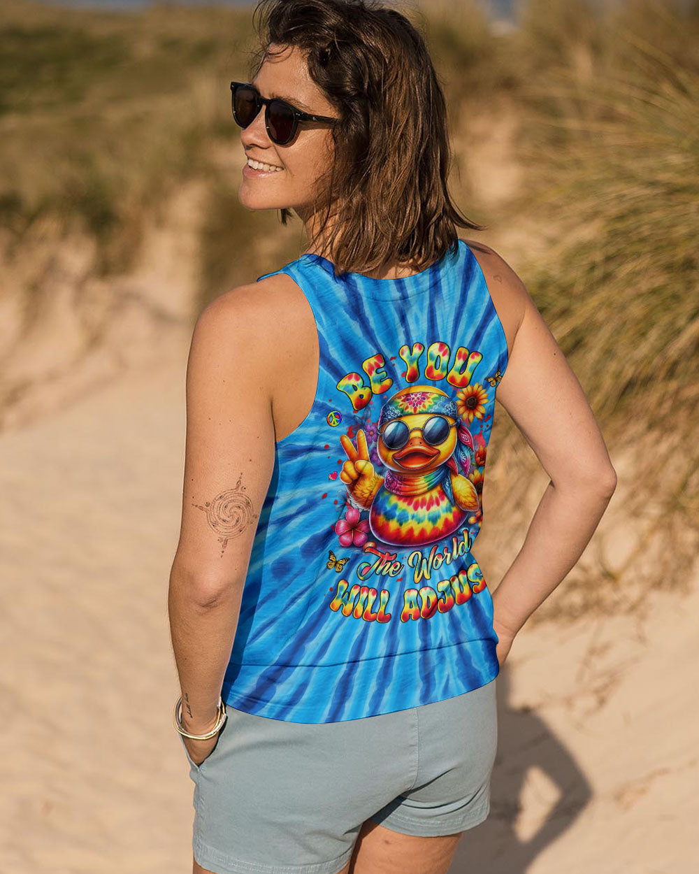 BE YOU THE WORLD WILL ADJUST DUCK TIE DYE ALL OVER PRINT - YHHG1711251
