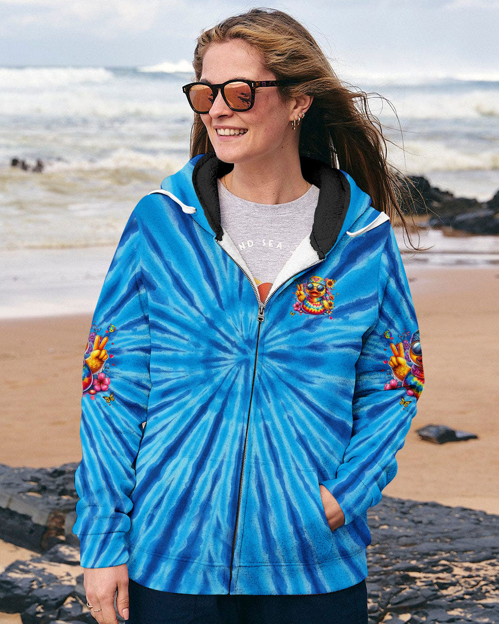 BE YOU THE WORLD WILL ADJUST DUCK TIE DYE ALL OVER PRINT - YHHG1711251