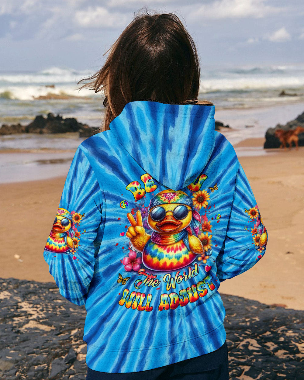 BE YOU THE WORLD WILL ADJUST DUCK TIE DYE ALL OVER PRINT - YHHG1711251