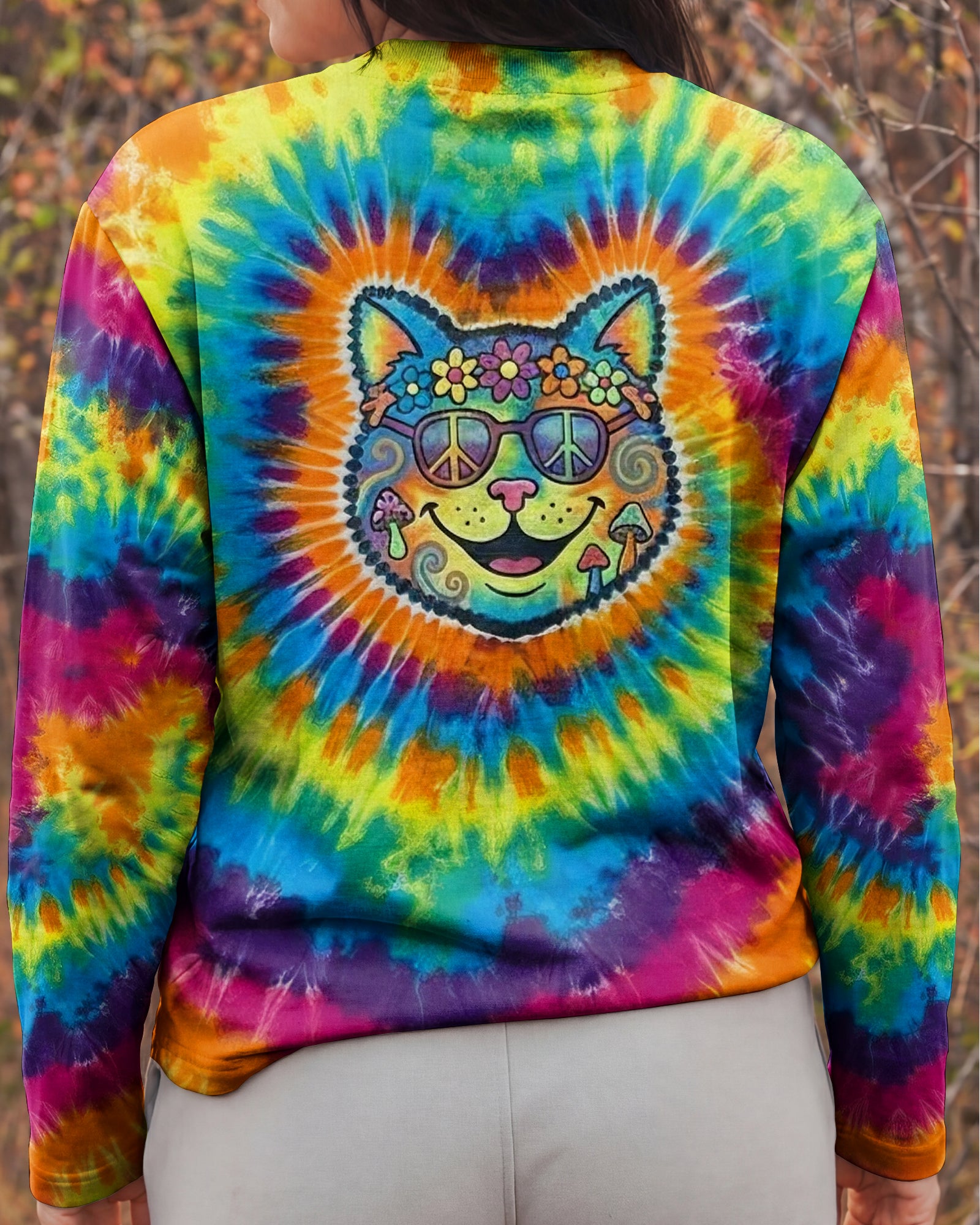 PRISMATIC PEACE CAT ALL OVER PRINT - YHHG1901261