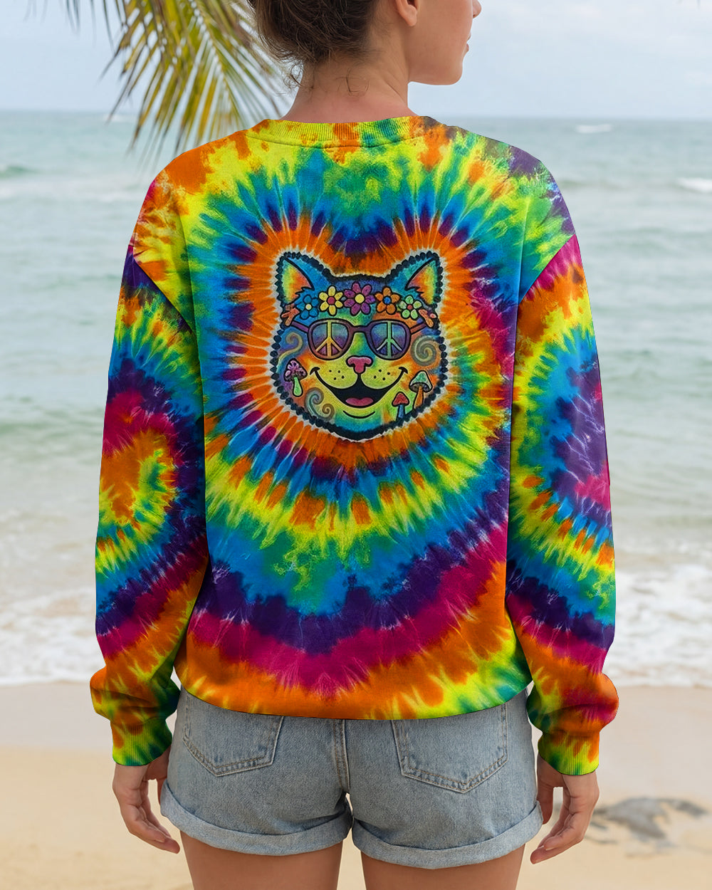 PRISMATIC PEACE CAT ALL OVER PRINT - YHHG1901261